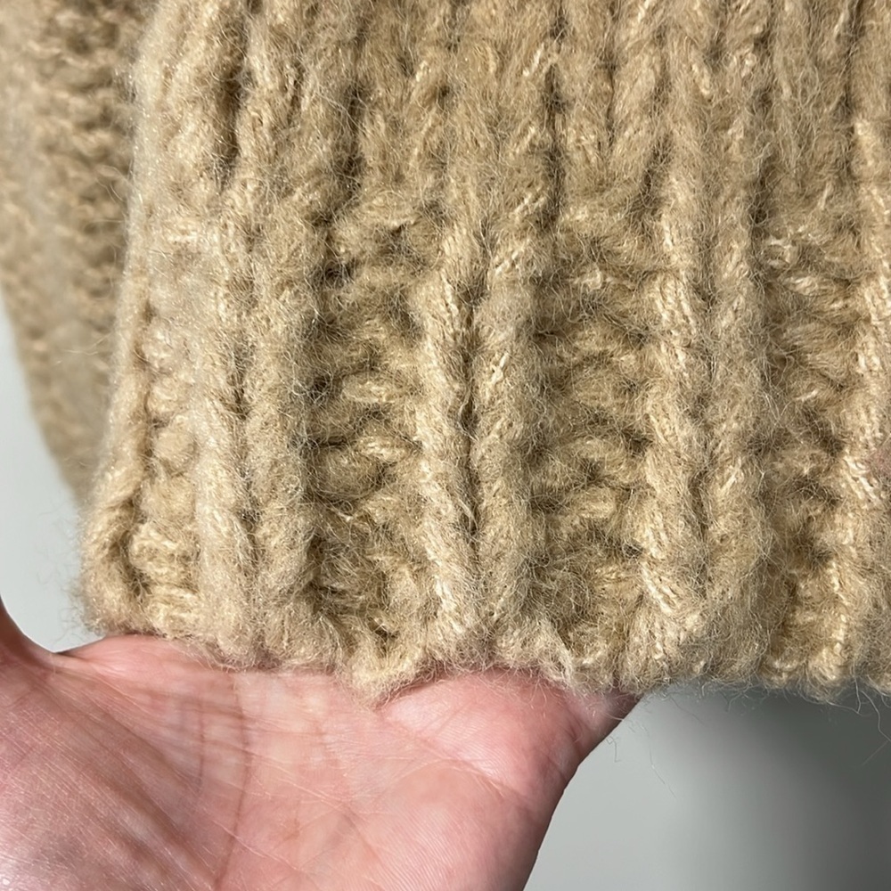 Anthropologie Chunky Tan Turtleneck Sweater - Picture 7 of 8